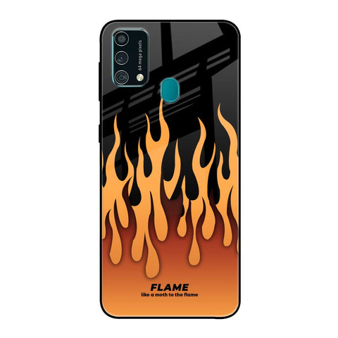 Fire Flame Samsung Galaxy F41 Glass Back Cover Online