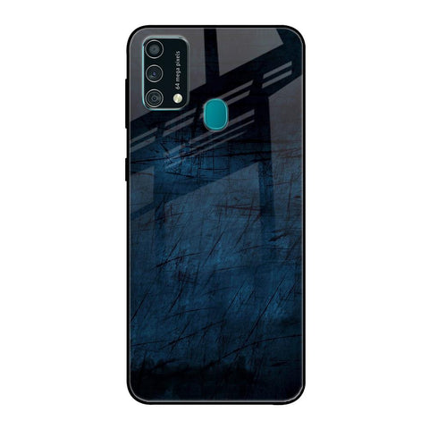 Dark Blue Grunge Samsung Galaxy F41 Glass Back Cover Online