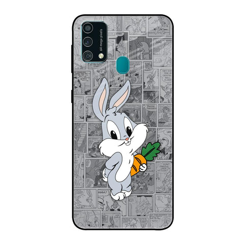 Cute Baby Bunny Samsung Galaxy F41 Glass Back Cover Online