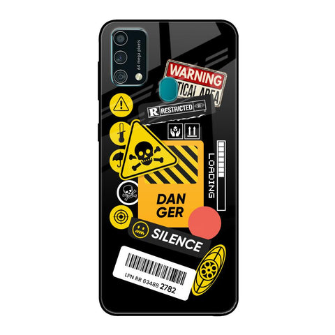 Danger Signs Samsung Galaxy F41 Glass Back Cover Online