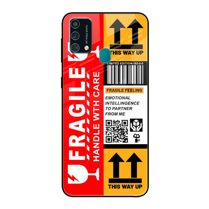 Handle With Care Samsung Galaxy F41 Glass Back Cover Online