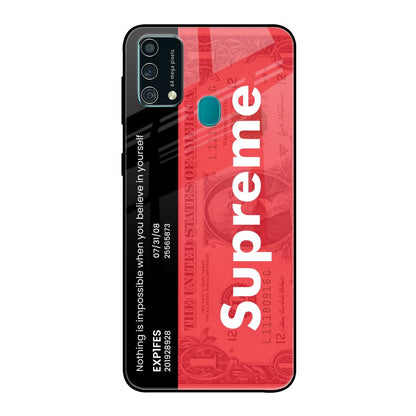 Supreme Ticket Samsung Galaxy F41 Glass Back Cover Online