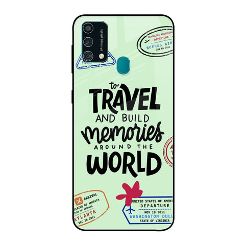Travel Stamps Samsung Galaxy F41 Glass Back Cover Online