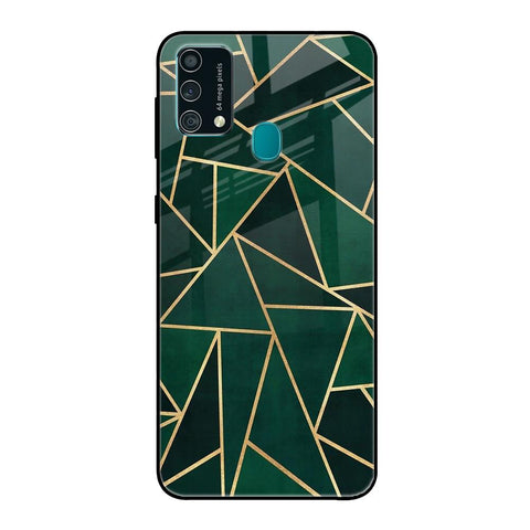 Abstract Green Samsung Galaxy F41 Glass Back Cover Online