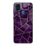 Geometric Purple Samsung Galaxy F41 Glass Back Cover Online