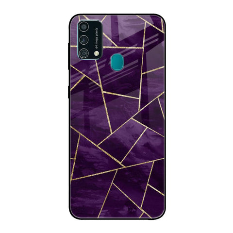 Geometric Purple Samsung Galaxy F41 Glass Back Cover Online