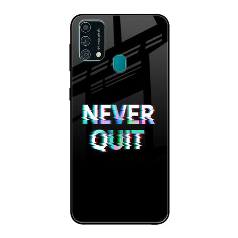 Never Quit Samsung Galaxy F41 Glass Back Cover Online
