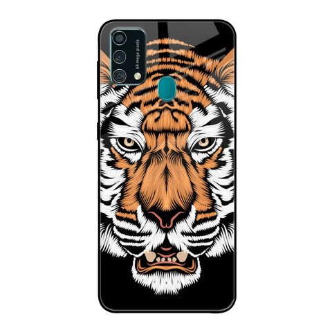 Angry Tiger Samsung Galaxy F41 Glass Back Cover Online