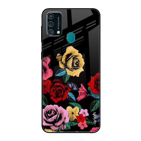 Floral Decorative Samsung Galaxy F41 Glass Back Cover Online