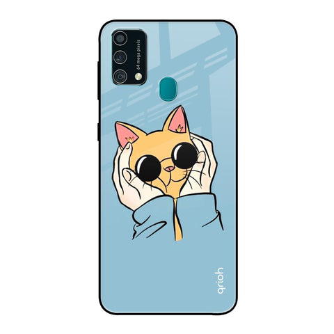 Adorable Cute Kitty Samsung Galaxy F41 Glass Back Cover Online