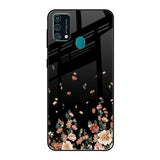 Floating Floral Print Samsung Galaxy F41 Glass Back Cover Online