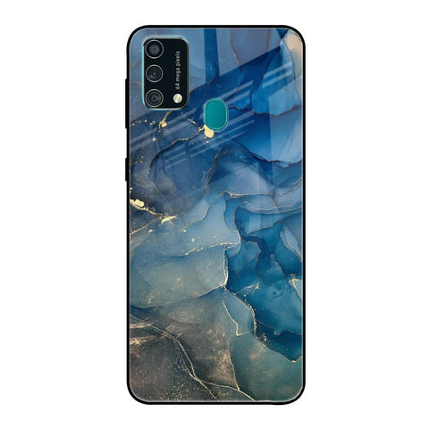Blue Cool Marble Samsung Galaxy F41 Glass Back Cover Online