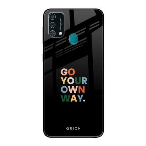 Go Your Own Way Samsung Galaxy F41 Glass Back Cover Online