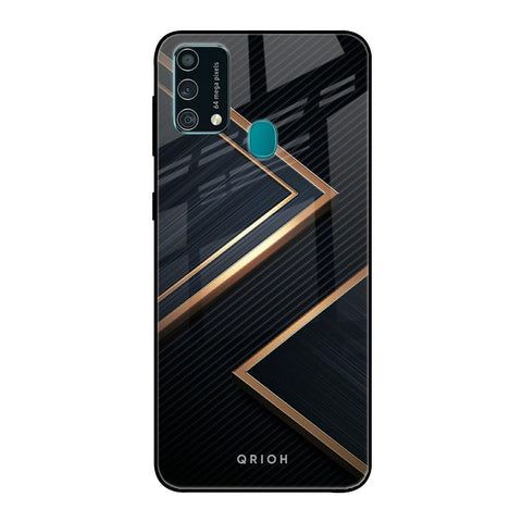 Sleek Golden & Navy Samsung Galaxy F41 Glass Back Cover Online