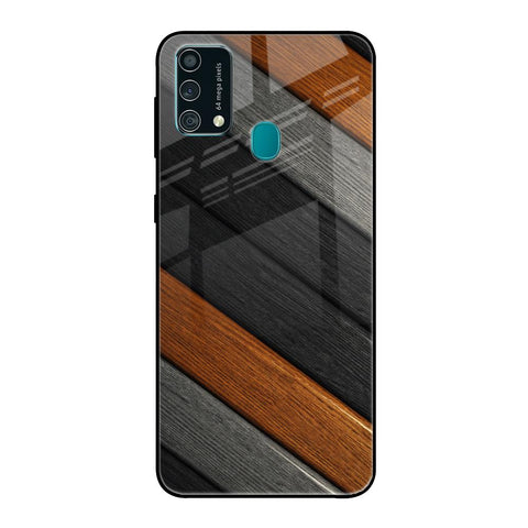 Tri Color Wood Samsung Galaxy F41 Glass Back Cover Online