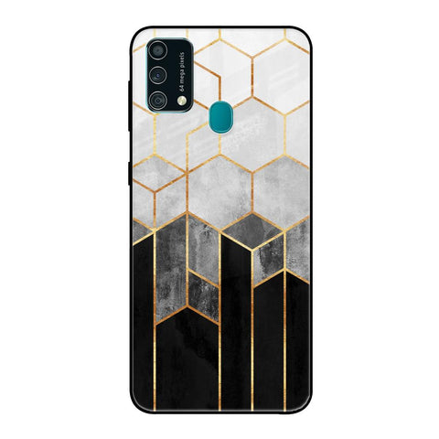 Tricolor Pattern Samsung Galaxy F41 Glass Back Cover Online