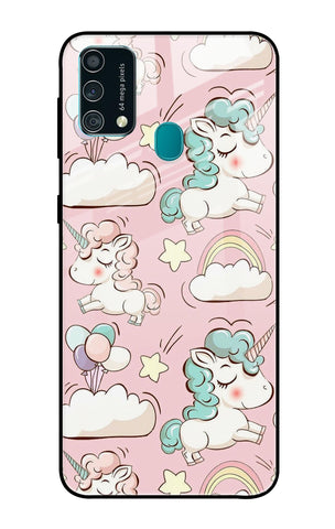 Balloon Unicorn Samsung Galaxy F41 Glass Cases & Covers Online