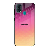 Geometric Pink Diamond Samsung Galaxy F41 Glass Back Cover Online