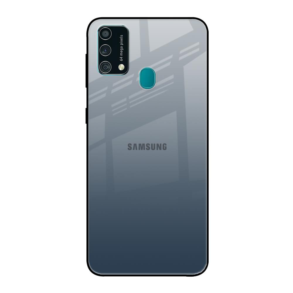 Smokey Grey Color Samsung Galaxy F41 Glass Back Cover Online