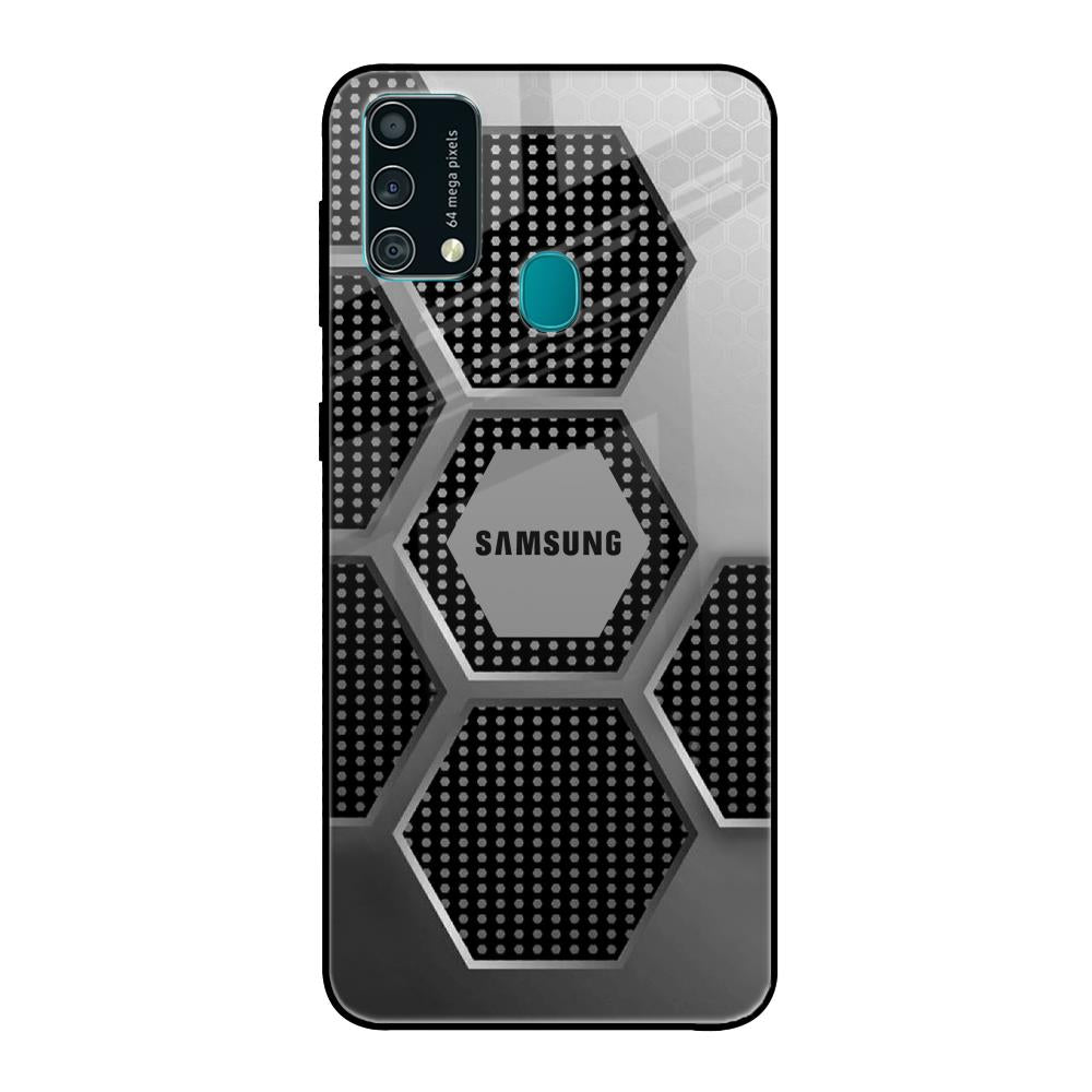 Hexagon Style Samsung Galaxy F41 Glass Back Cover Online