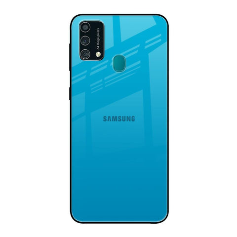 Blue Aqua Samsung Galaxy F41 Glass Back Cover Online