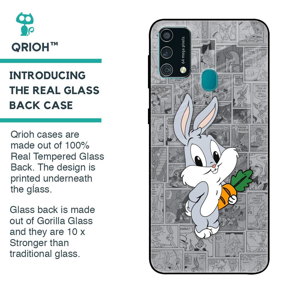 Cute Baby Bunny Glass Case for Samsung Galaxy F41