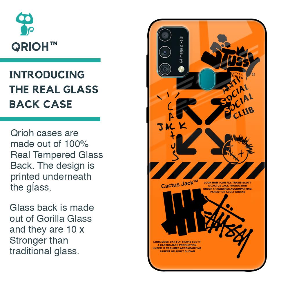 Anti Social Club Glass Case for Samsung Galaxy F41