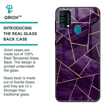Geometric Purple Glass Case For Samsung Galaxy F41