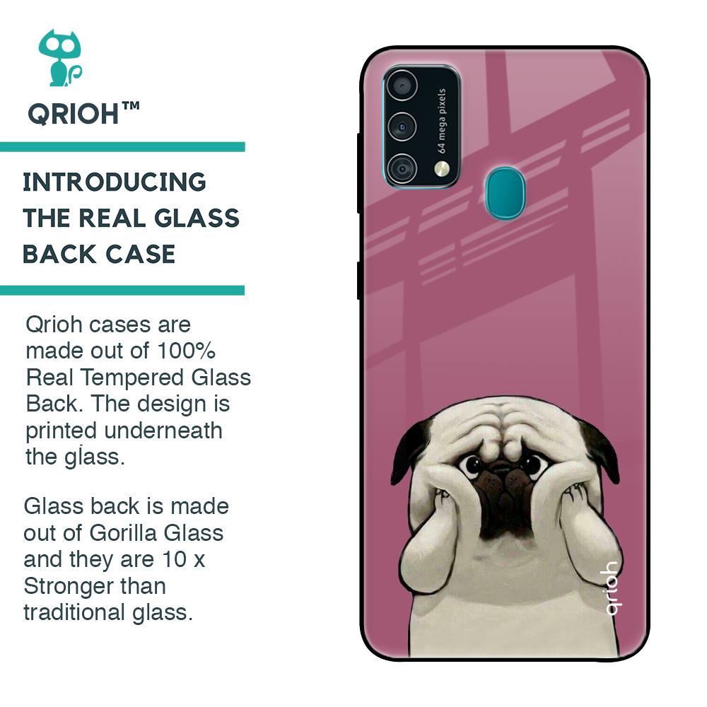 Funny Pug Face Glass Case For Samsung Galaxy F41
