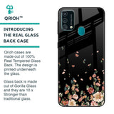 Floating Floral Print Glass Case for Samsung Galaxy F41
