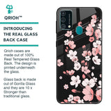 Black Cherry Blossom Glass Case for Samsung Galaxy F41