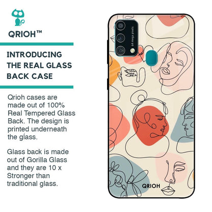Abstract Faces Glass Case for Samsung Galaxy F41