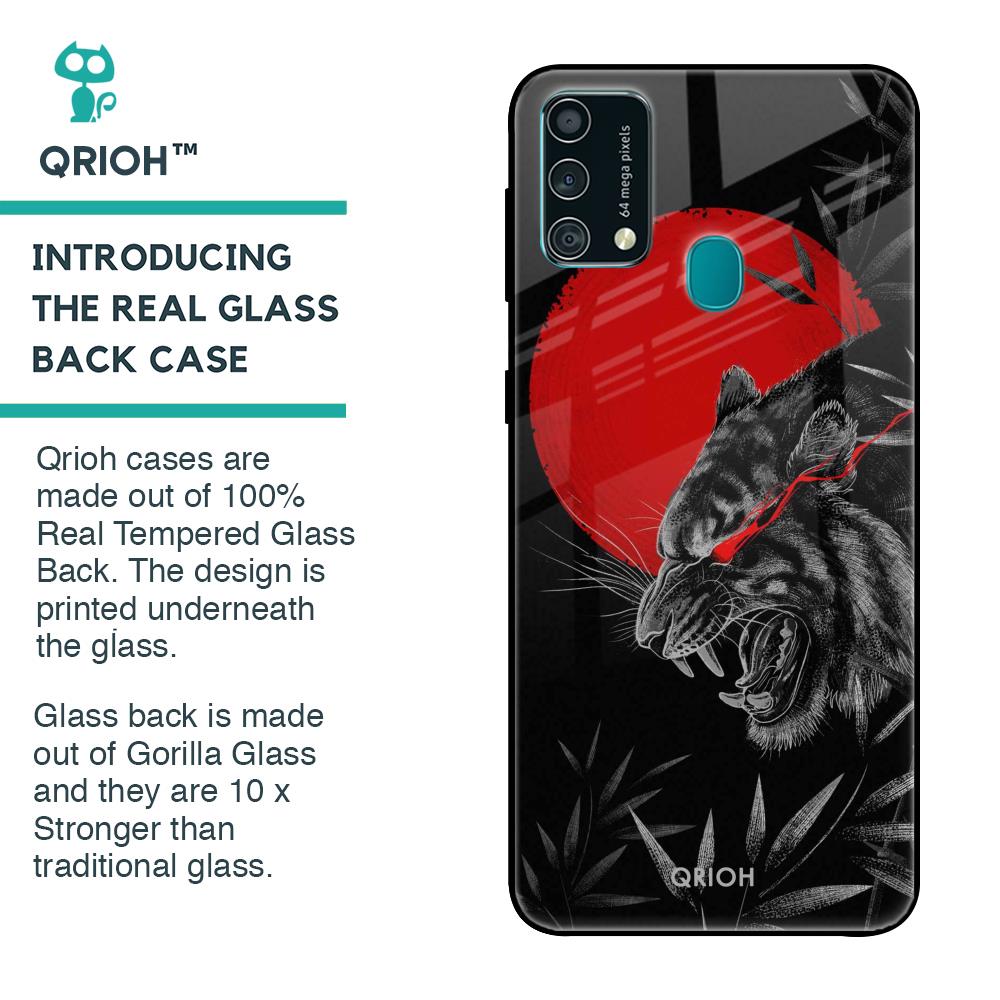 Red Moon Tiger Glass Case for Samsung Galaxy F41