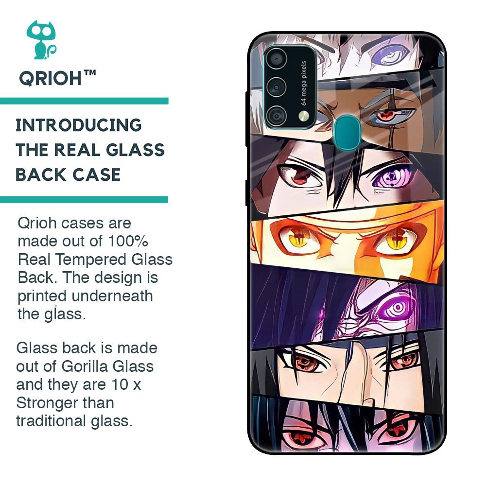 Anime Eyes Glass Case for Samsung Galaxy F41