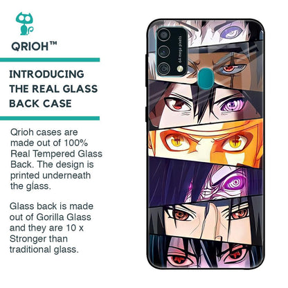 Anime Eyes Glass Case for Samsung Galaxy F41