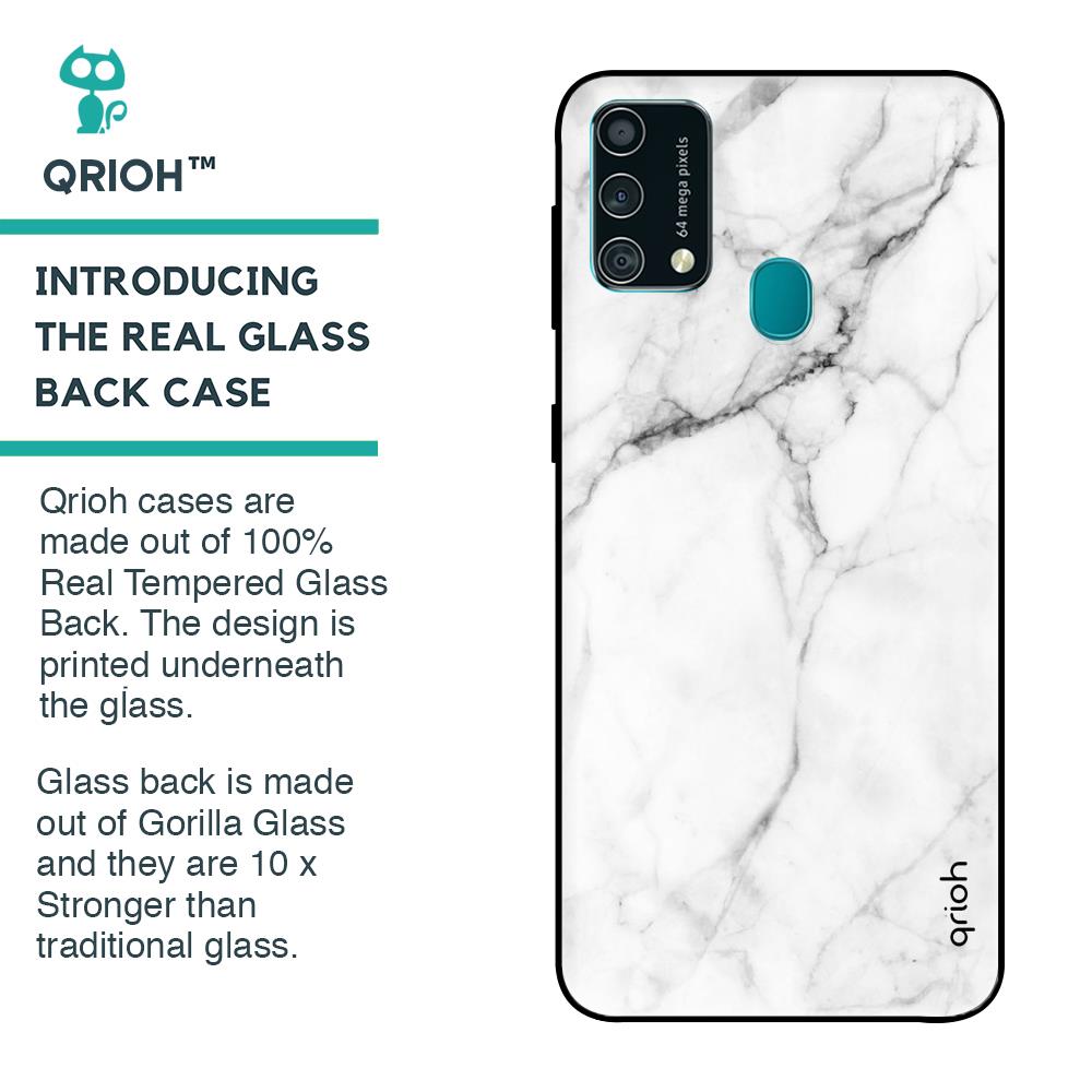 Modern White Marble Glass case for Samsung Galaxy F41