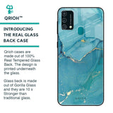 Blue Golden Glitter Glass Case for Samsung Galaxy F41
