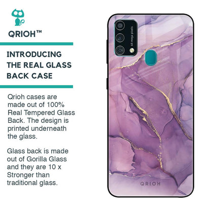 Purple Gold Marble Glass Case for Samsung Galaxy F41