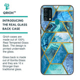 Turquoise Geometrical Marble Glass Case for Samsung Galaxy F41