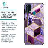 Purple Rhombus Marble Glass Case for Samsung Galaxy F41