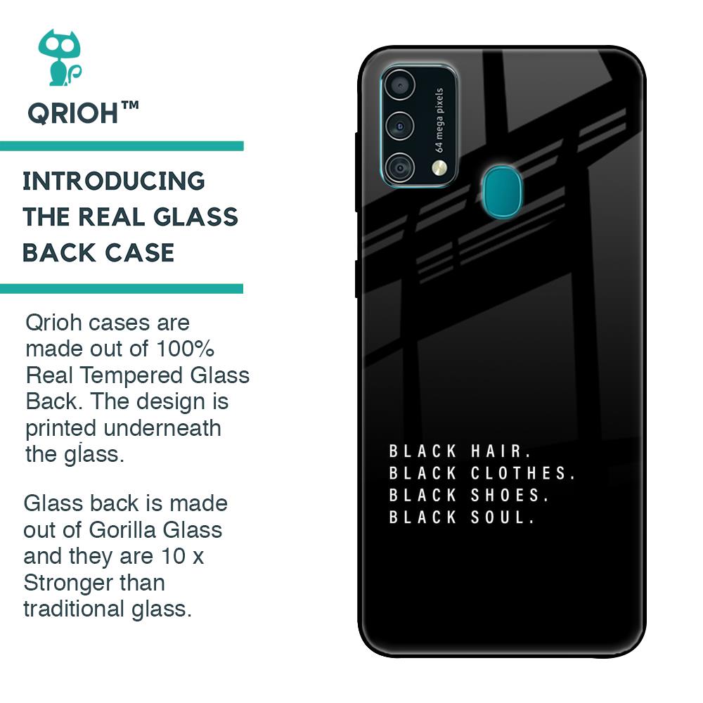 Black Soul Glass Case for Samsung Galaxy F41