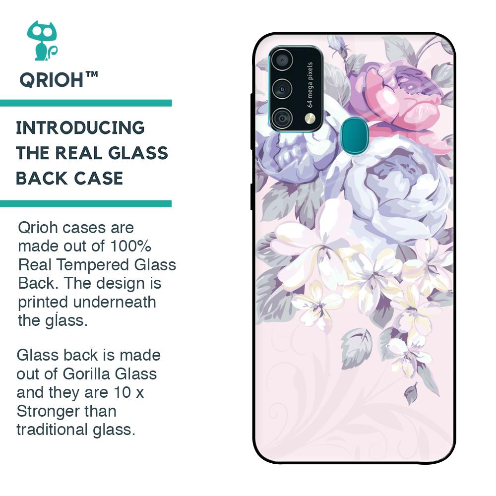 Elegant Floral Glass case for Samsung Galaxy F41
