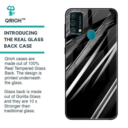 Black & Grey Gradient Glass Case For Samsung Galaxy F41