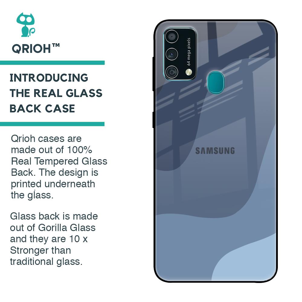 Navy Blue Ombre Glass Case for Samsung Galaxy F41