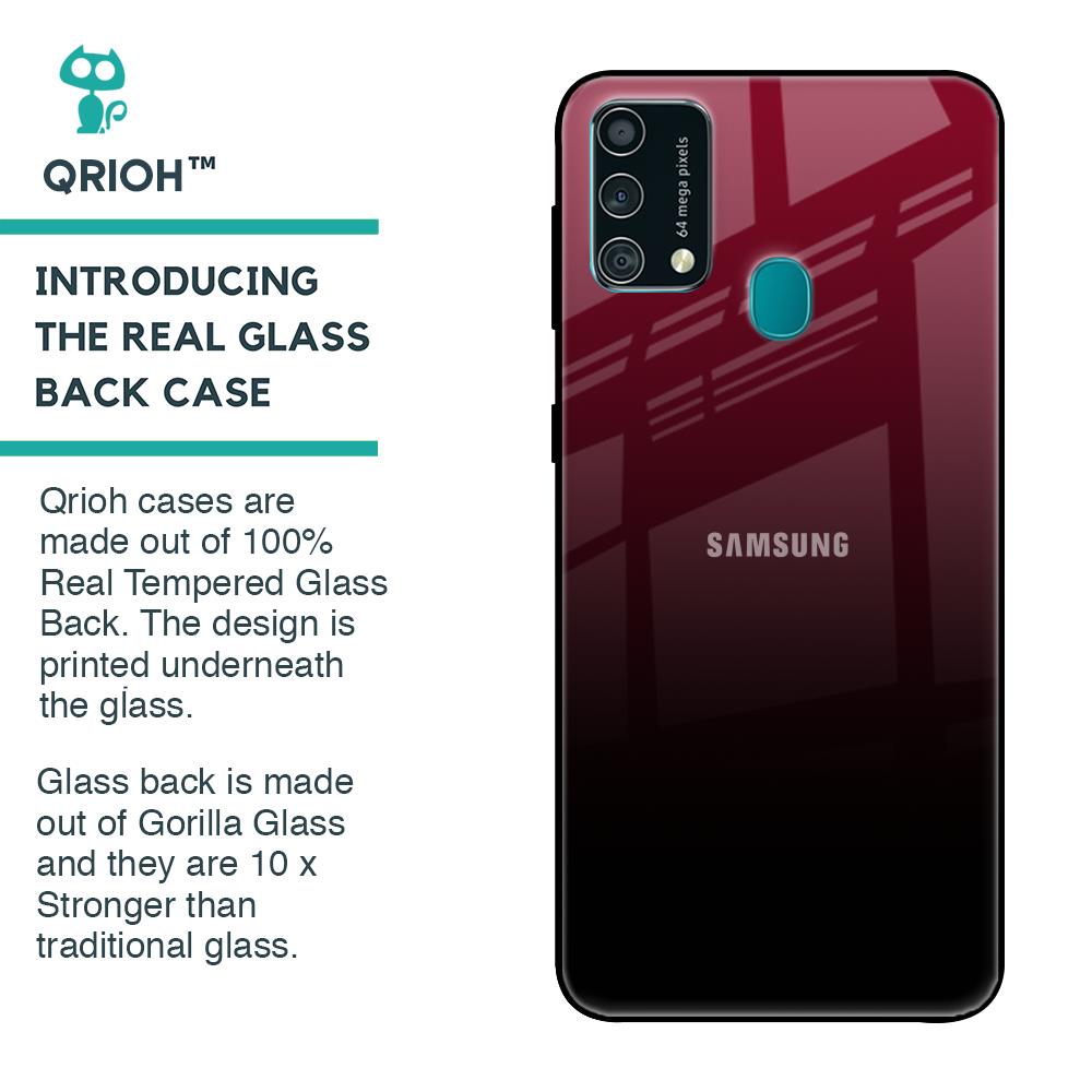 Wine Red Glass Case For Samsung Galaxy F41