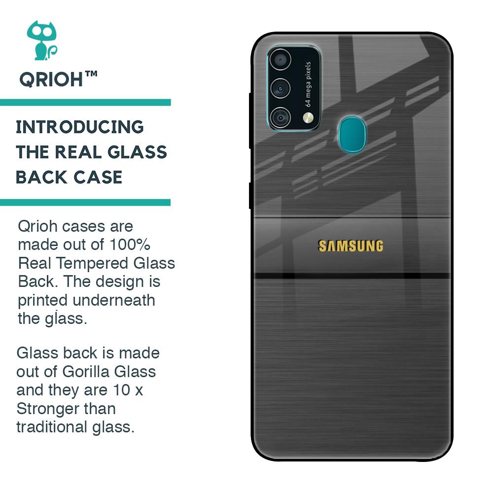 Grey Metallic Glass Case For Samsung Galaxy F41