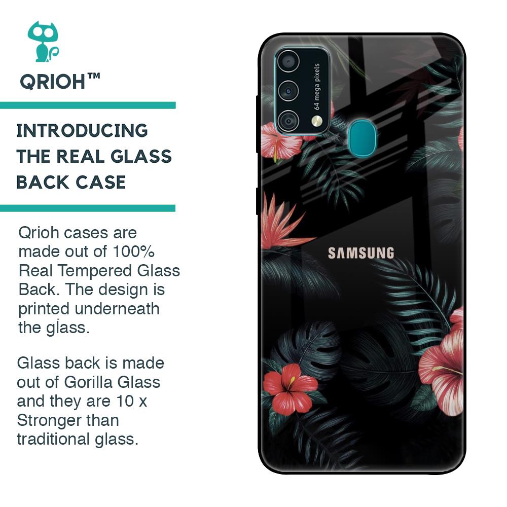 Tropical Art Flower Glass Case for Samsung Galaxy F41