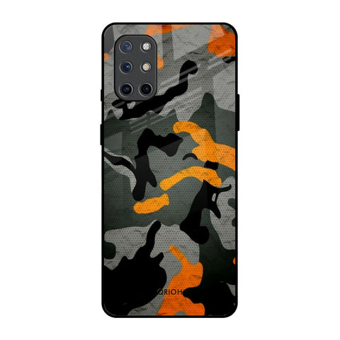 Camouflage Orange OnePlus 8T Glass Back Cover Online