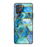 Turquoise Geometrical Marble OnePlus 8T Glass Back Cover Online