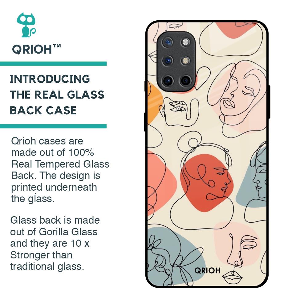Abstract Faces Glass Case for OnePlus 8T